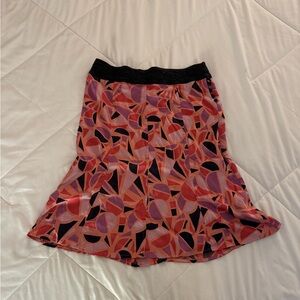 Marc Jacobs A-Line Skirt - Black and Pink Geometric